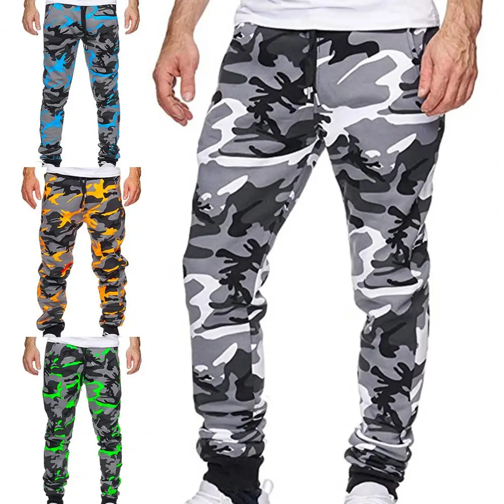 Men's trousers jogging camouflage ankle belt mid-waist men's overalls with drawstring color change men's trousers штаны мужские cargo joggers