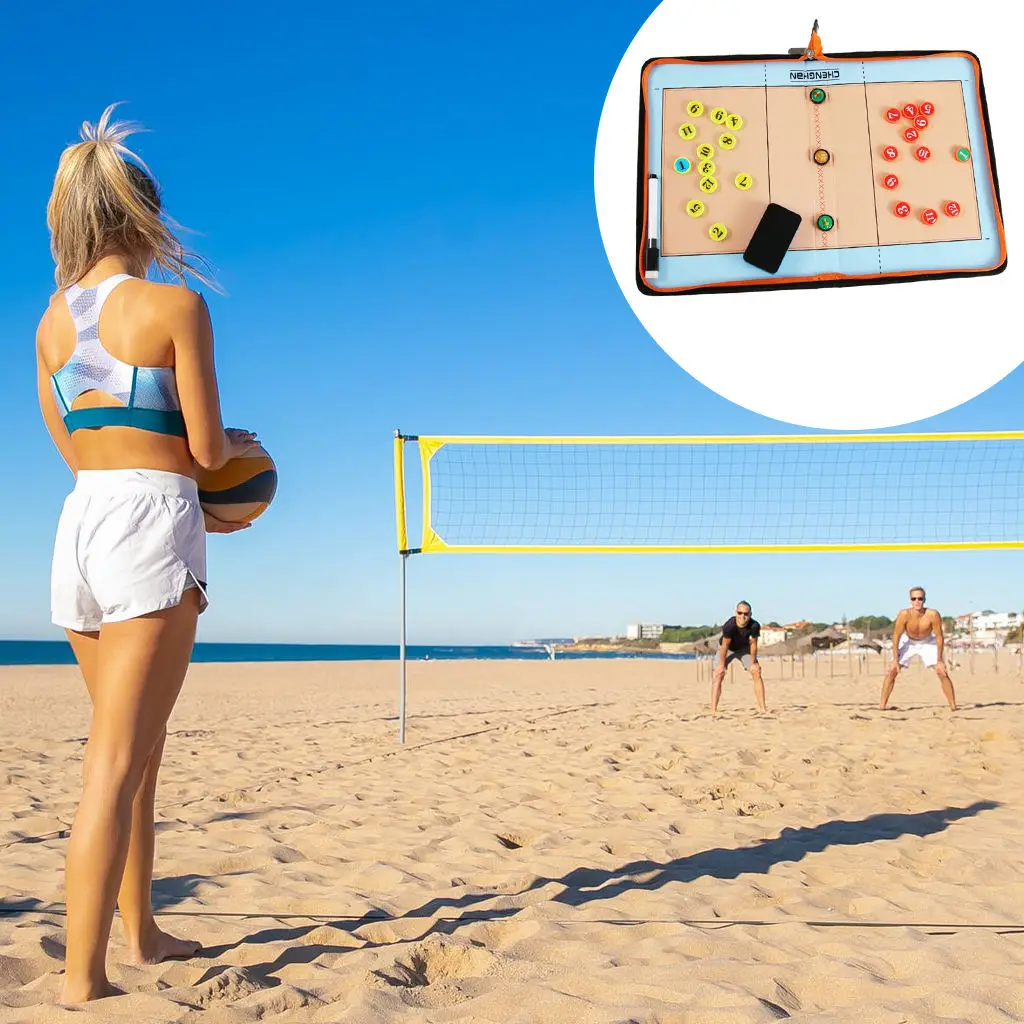 Volleyball Coaching Clipboard Kit Coaches Board with Dry Erase Strategy Training Aid Volleyball Coaching Board for Accessories