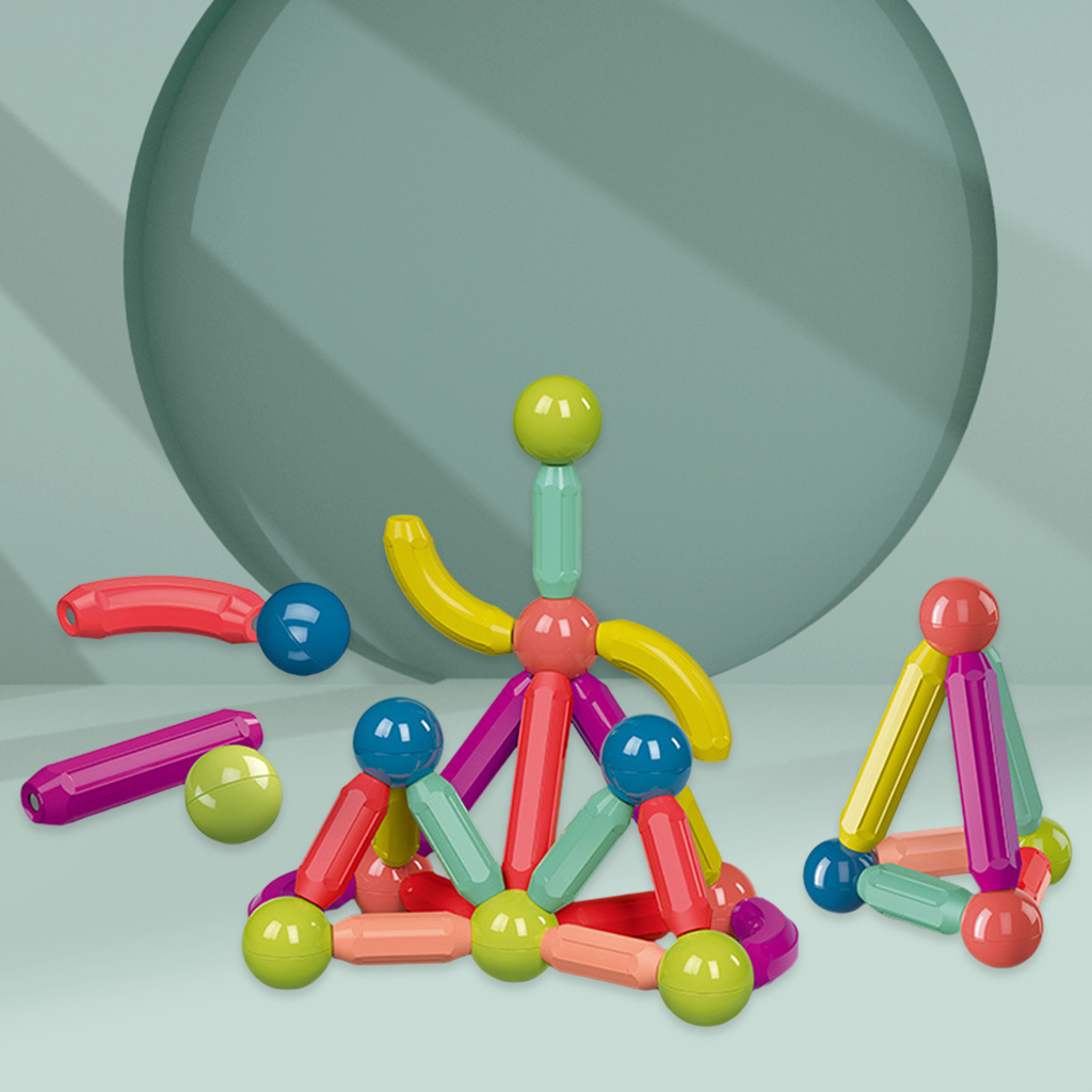 Geometry Magnetic Building Blocks Kid Funny Construction Sticks Blocks Castle Toys 3D Puzzle for 3+ for Kids Age 3-7 Year Old