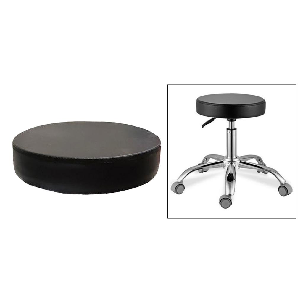 Standard PU Leather Bar Stool Replacement Cushion Round Standard Chair Seat, Black