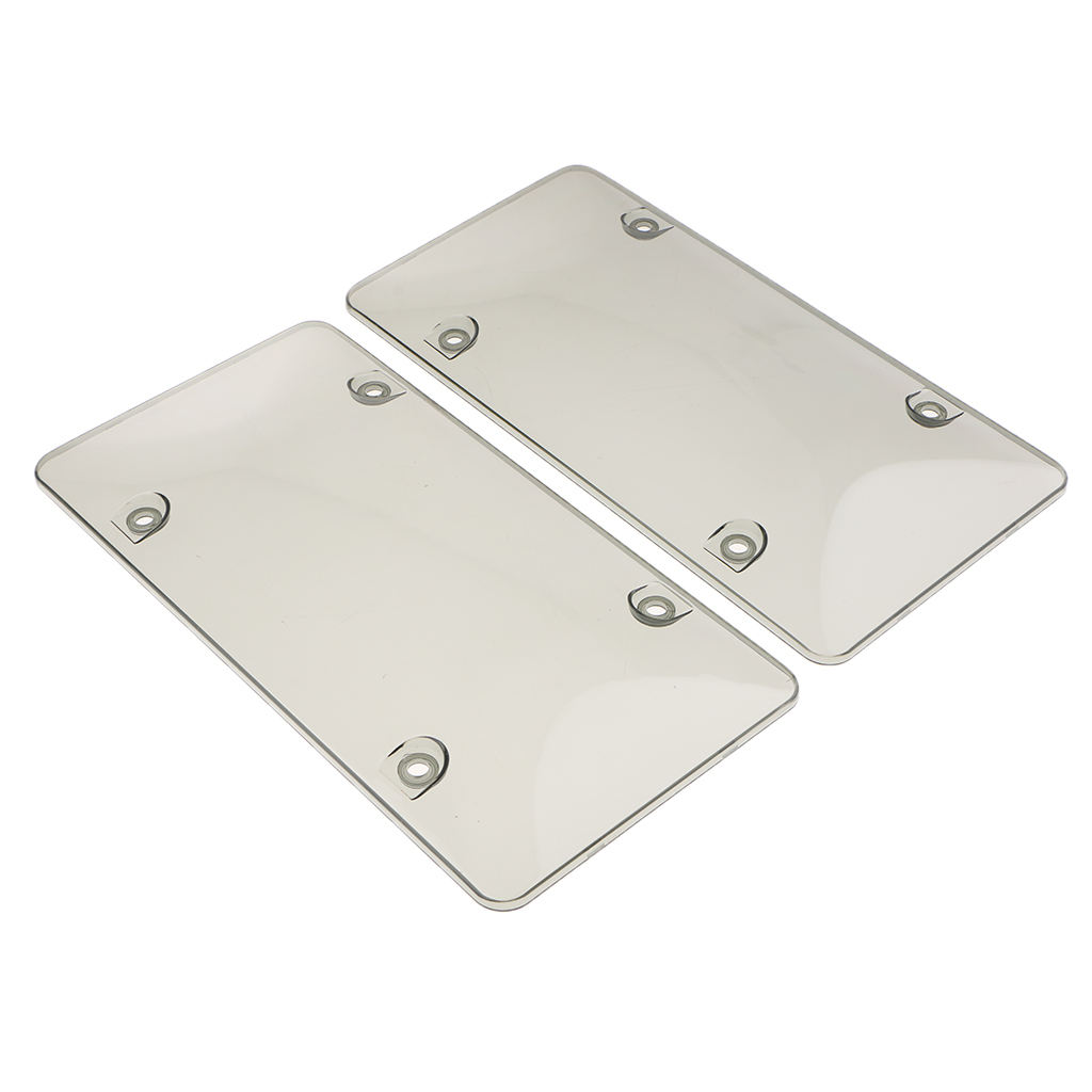 2 Pieces License Plate Frames Convex Surface Cover UV Protection Shield