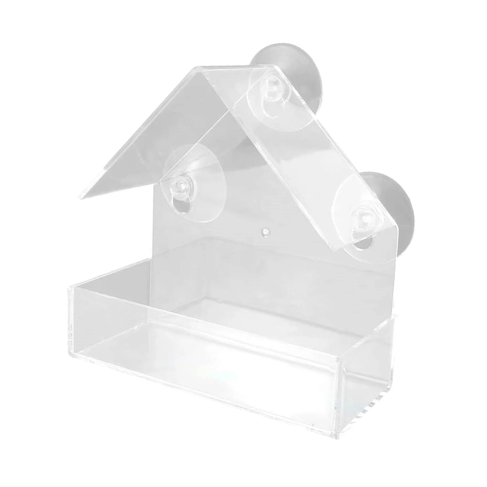 Window Bird Feeder with Strong Suction Cups & Seed Tray, Outdoor Birdfeeder for Wild Birds, Finch, Outside Hanging Birdhouse Kit