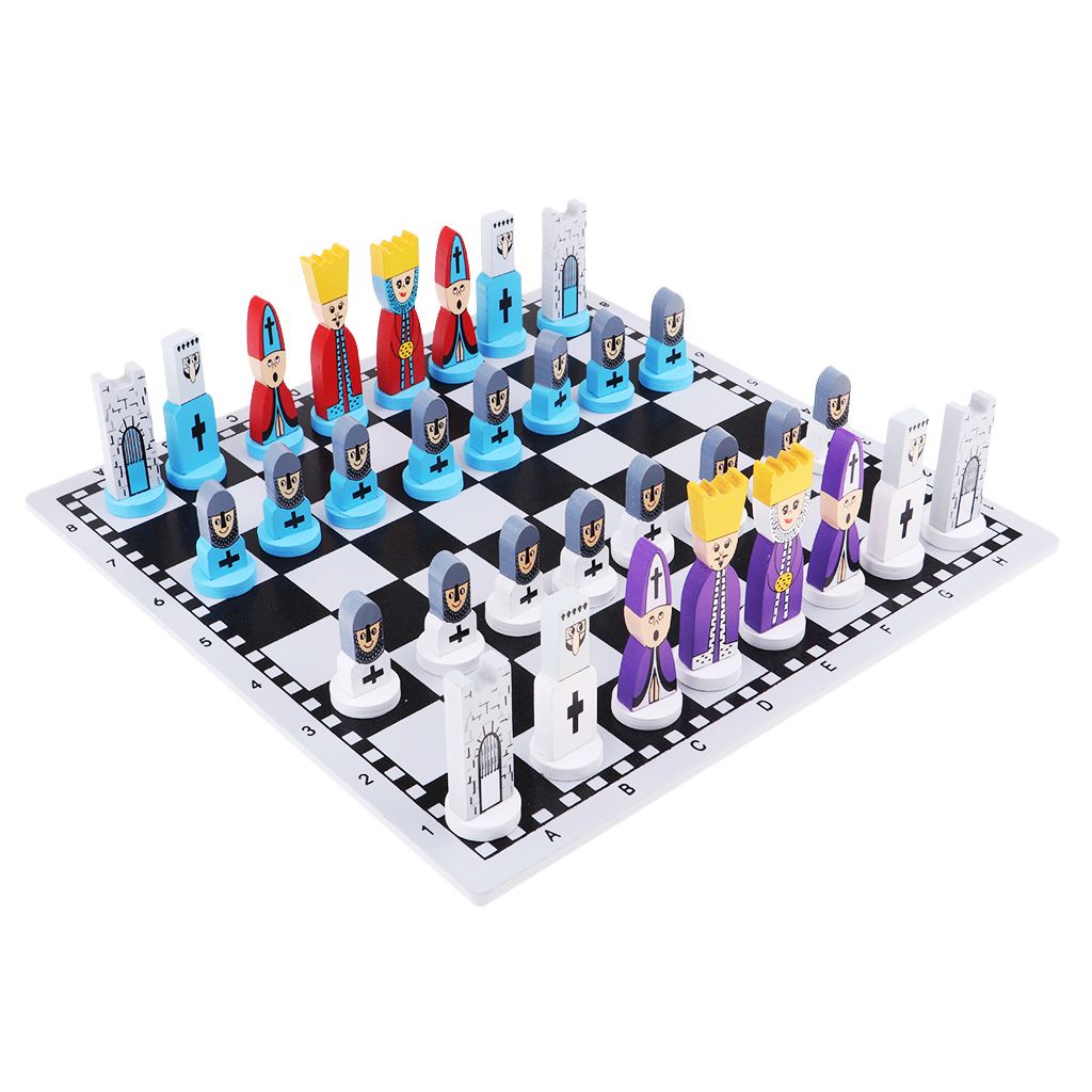 International Chess Travel Checkers Board Game Educational Kids Leisure Fun