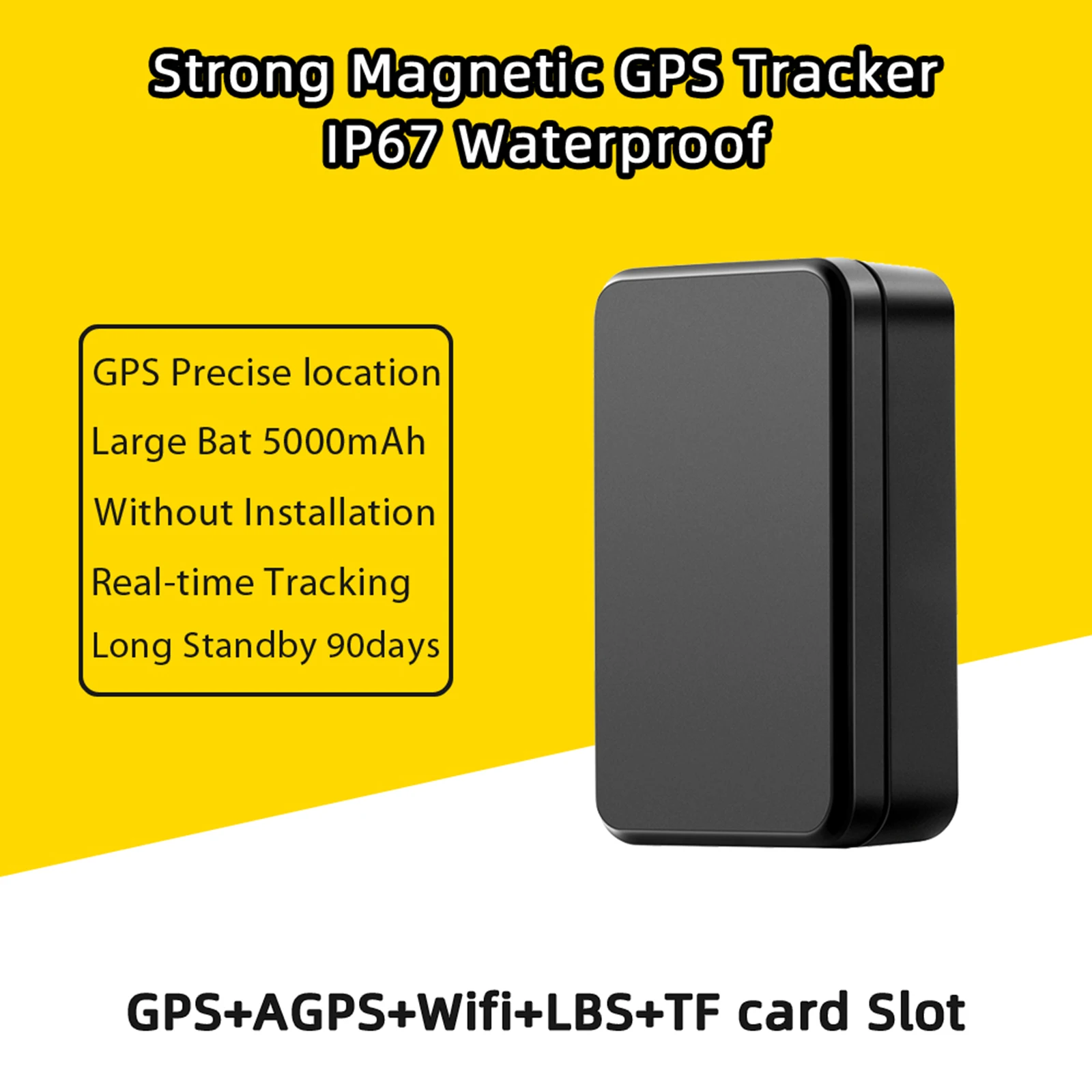 Automotive GPS Tracker Long 90Days Standby Time Ultra Mini SOS Tracking Device for Car