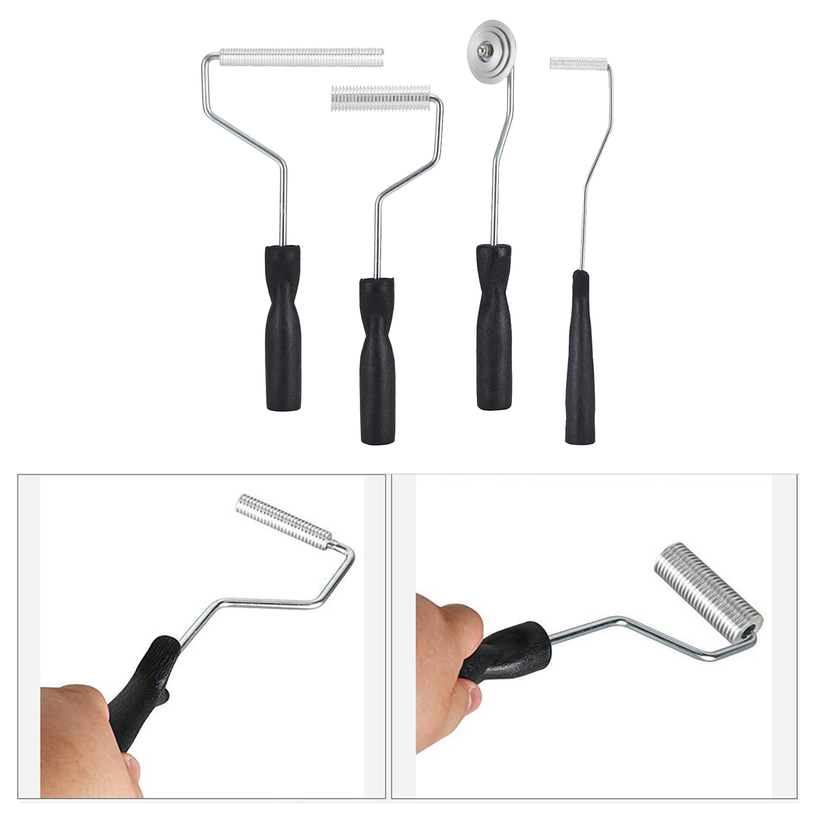 4pcs Fiberglass Roller Tools Kit Bubble Paddle Tool for Tub Shower Repair