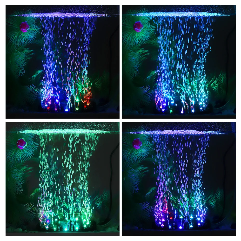 underwater solar lights IP68 12LEDs Aquarium Oxygenate Bubble Lights Colourful Submersible Lamp Waterproof Lamp for Fish Tank Decoration underwater led boat lights