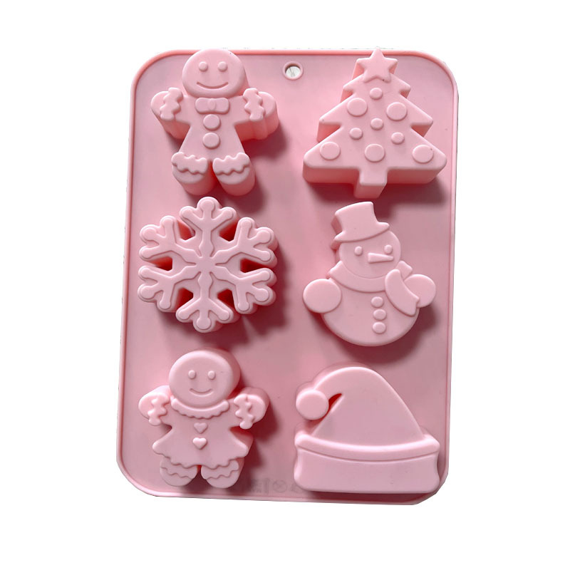 Description Picture 4 of itemSoap Cake Molds 6 Christmas Tree Socks with Snowflakes Santa Claus Holiday DIY Baking Fondant Mold Wholesale Drop Shipping