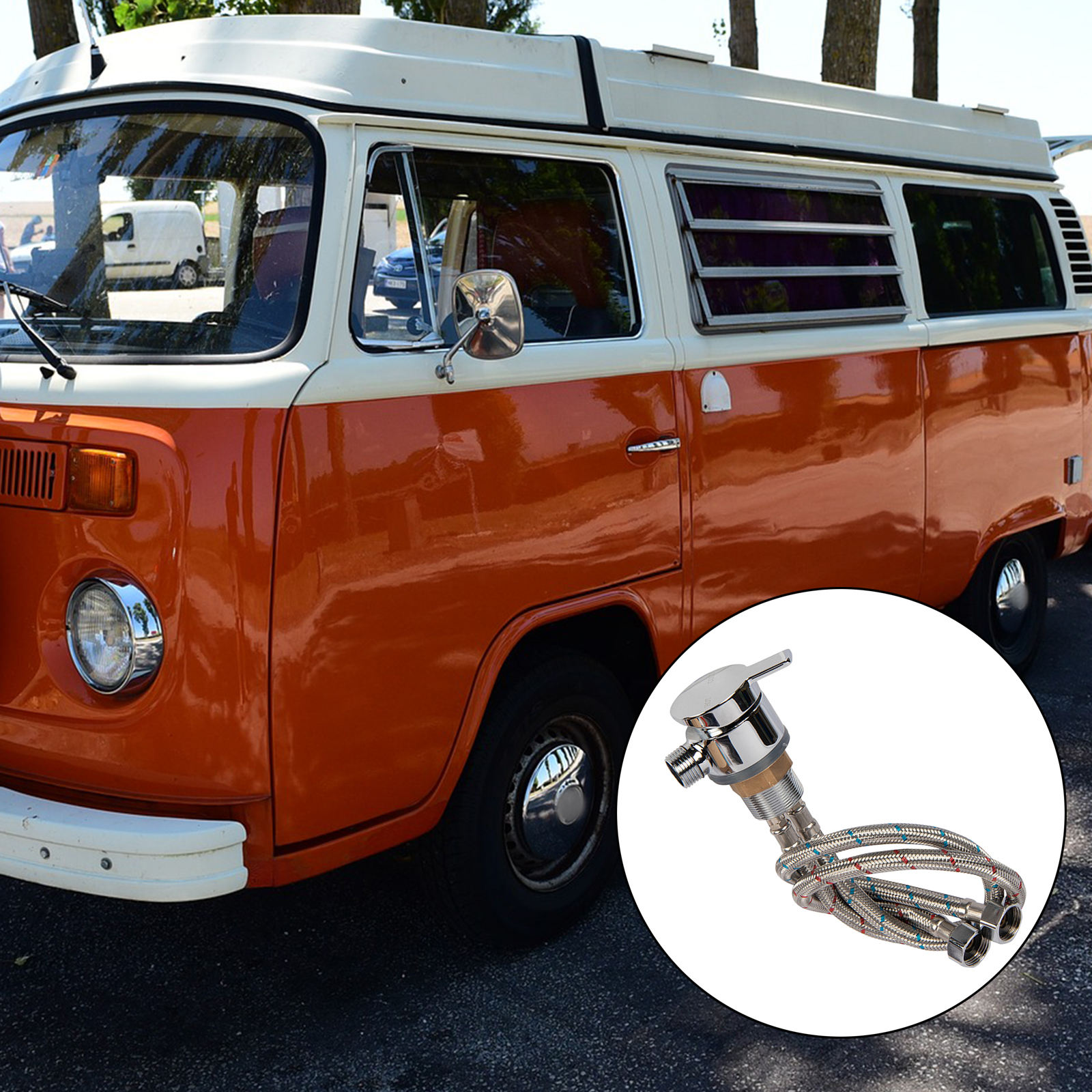 1Set 316 Stainless Steel Hot & Cold Faucet Spray Hose Repalcements for RV Trailer Campervan Boat