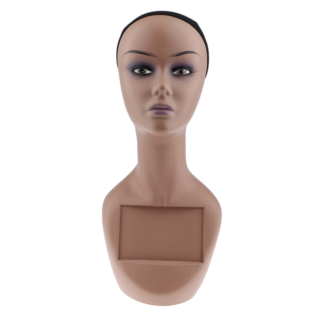 New Female Bald Mannequin Head Cosmetology Practice African Training Manikin Head For Hair Styling Wigs Making with Wig Net Cap