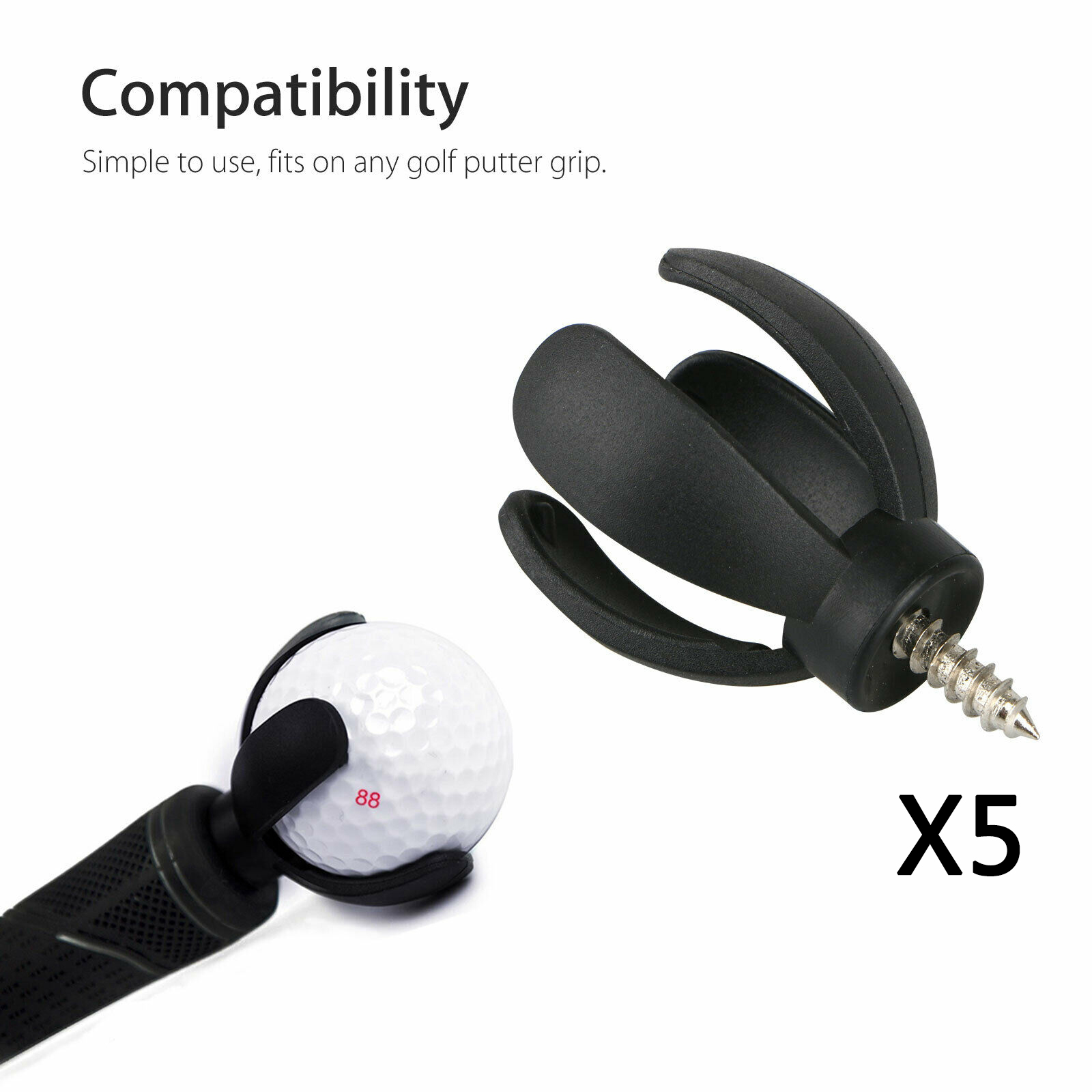 Durable 4-Prong Golf Ball Pick Up Retriever Golfball Grabber Suction Grabber Claw Sucker Petal Screws Tool Accessories