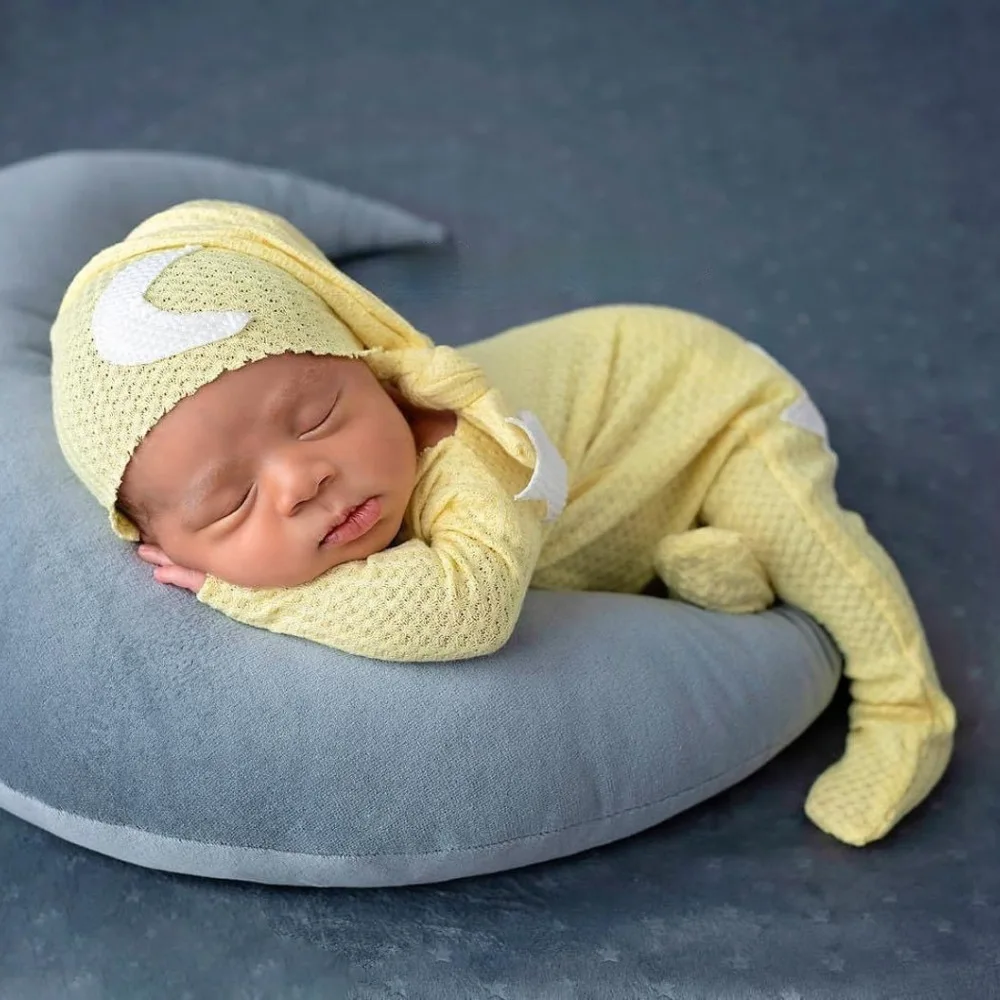 Photography Clothing Yellow Hundred Days Baby Newborn Art Full Moon Costume Prop 