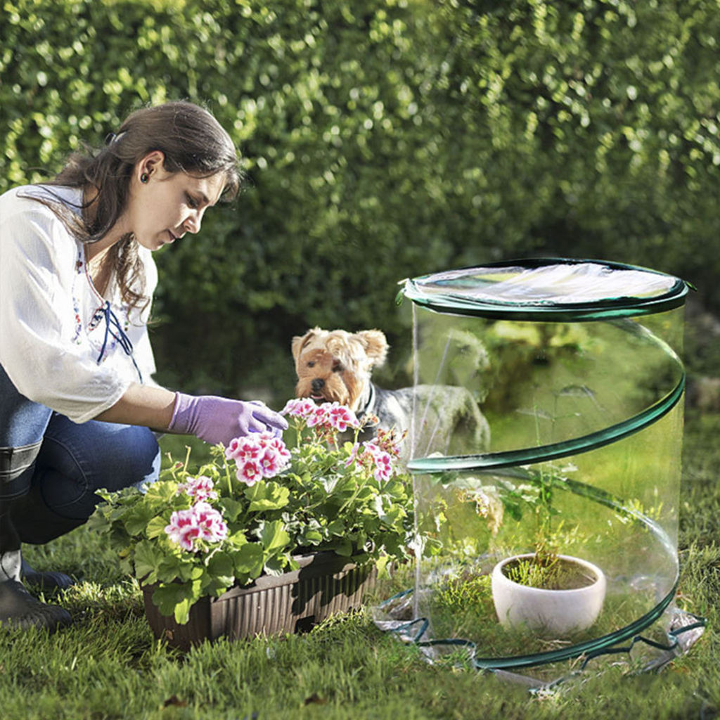Foldable Mini Greenhouse Cover Cold Frost Protector Gardening Flowerpot Cover Small Greenhouse Tent for Plants Flowers