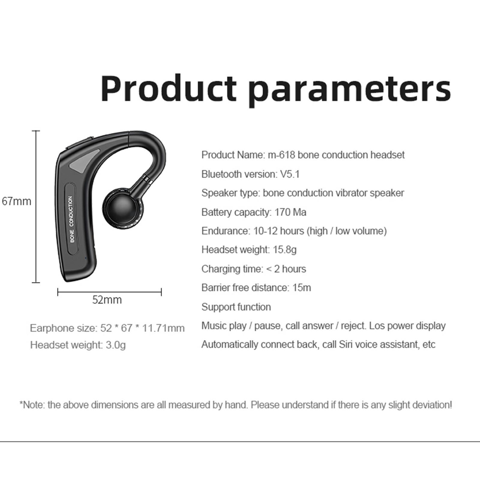 Bone Conduction Headphones 170mAh Ear Hook Style Headset Earphone NFC Function Earbuds Waterproof for Driving Swimming Fitness