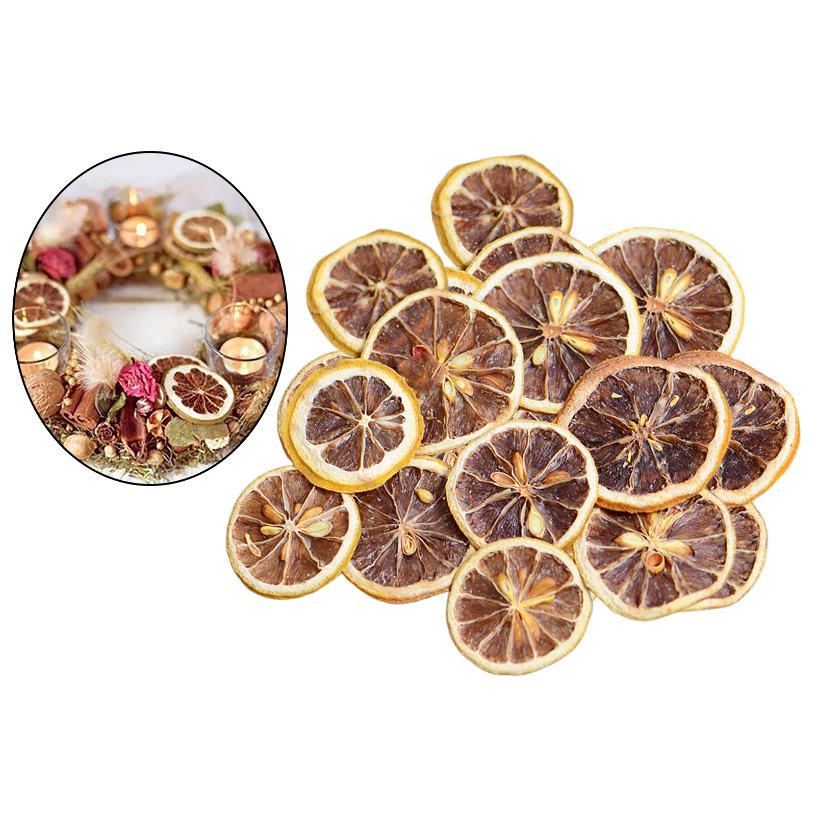 30pcs Real Dried Lemon Slice Floral for DIY Candle Epoxy Resin Crafts Tool