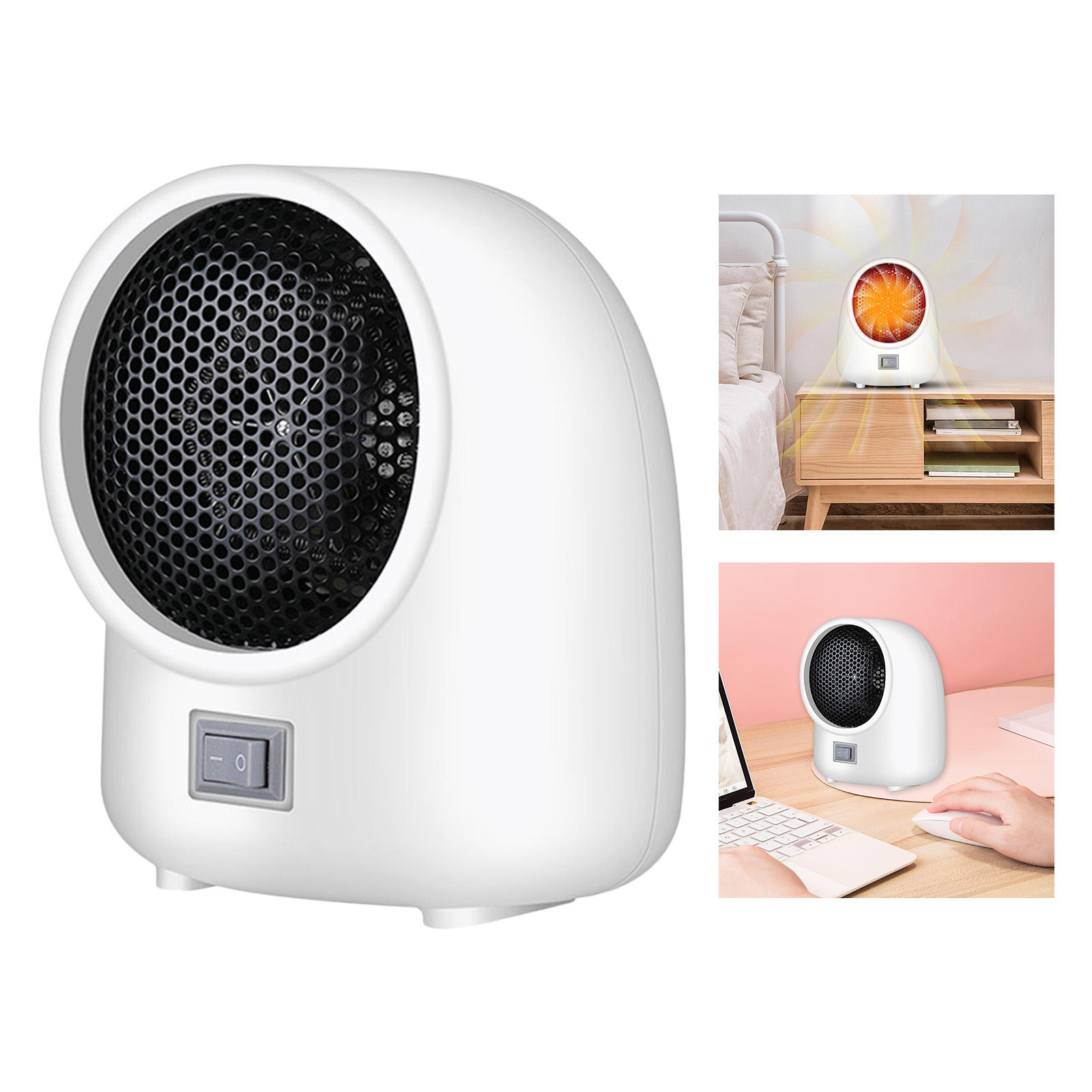 Portable Mini Space Heater 400W Electric Personal Fast Heating with 2 Modes Freestanding Plastic Fan for Desktop Table Winter