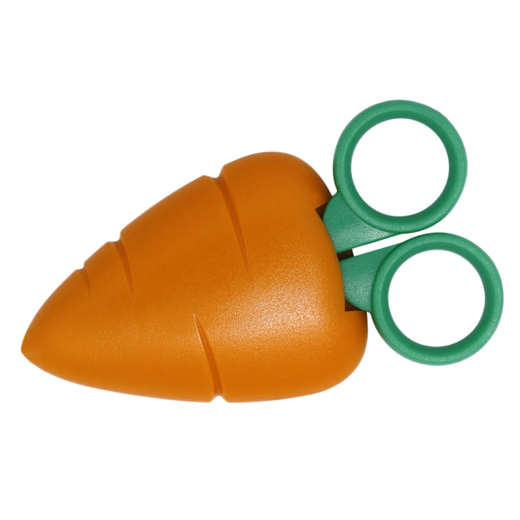 Round Head Scissors with Fruit Shape Magnet Scissor Holder for Refrigerator