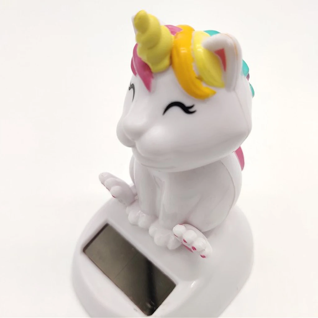 Solar Powered Cute Cat Nodding Head Figure Doll Kids Toy Gift Home Office Car