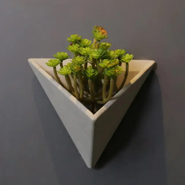 Ecosides Lot de 3 pots de fleurs muraux géométriques en résine