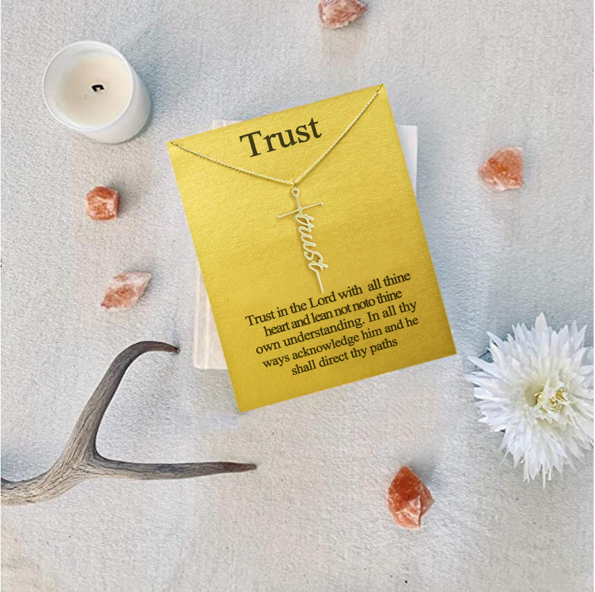 Glauben Kreuz Halskette Hoffen Glauben Graceful Gesegnet Vertrauen Fearless Anhänger Halskette Religiöse Personalisierte Schmuck Geschenk für Frauen – Detail 23