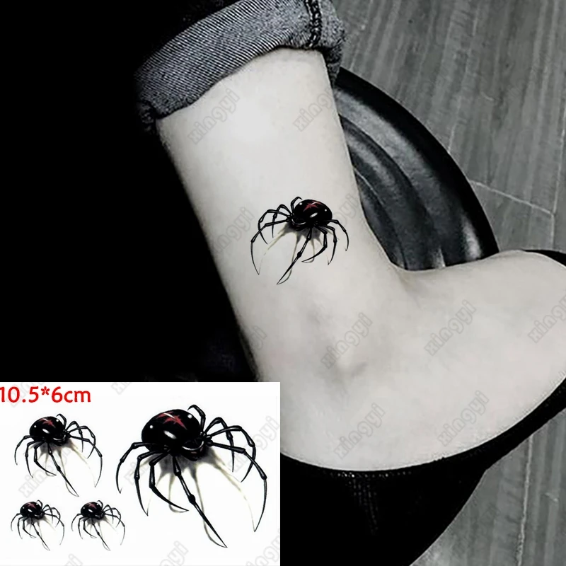 Waterproof Temporary Tattoo Sticker 3d Spider Scorpion King Men Lady Tatoo  Body Art Finger Wrist Water Transfer Flash Tatto Kids - Temporary Tattoos -  AliExpress