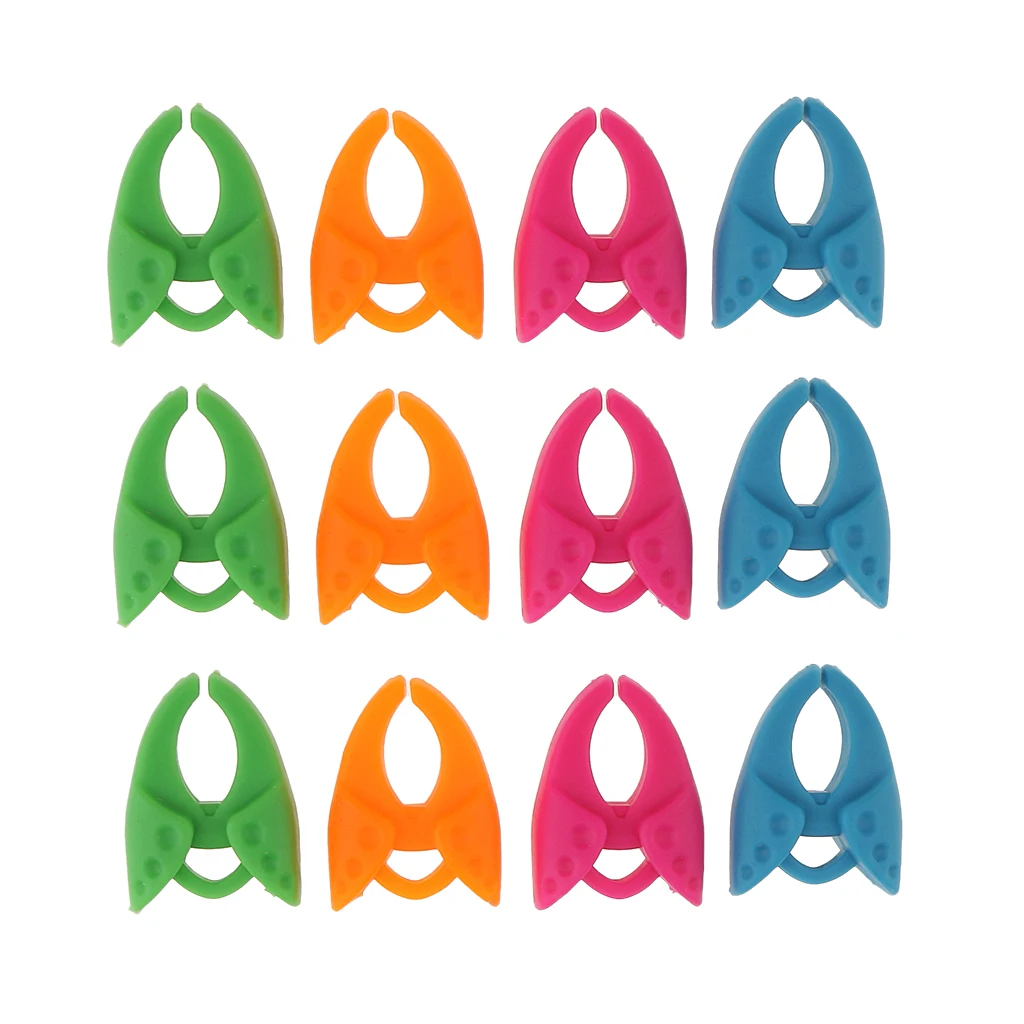 12 Pcs / Pack Bobbin Clips Mini Silicone Sewing Thread Clamp Wire Tool Holder Assorted Colors Mix