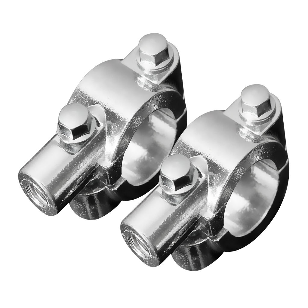 2pcs Motorcycle Bike 7/8inch(22mm) Handlebar Mirror Holder Clamp Mounting Bracket Chrome 8mm