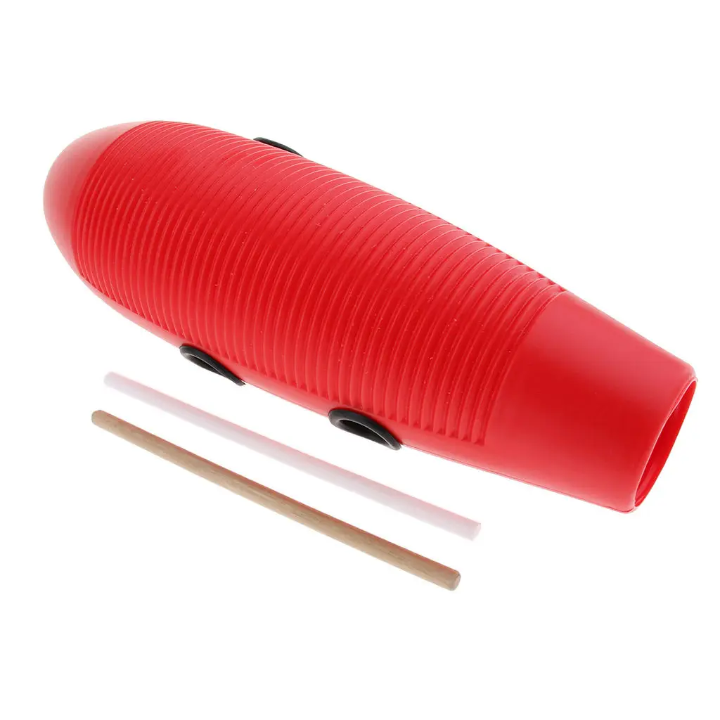 Guiro With 2 Scrapers, Latin Percussion Musical Instrument, Red