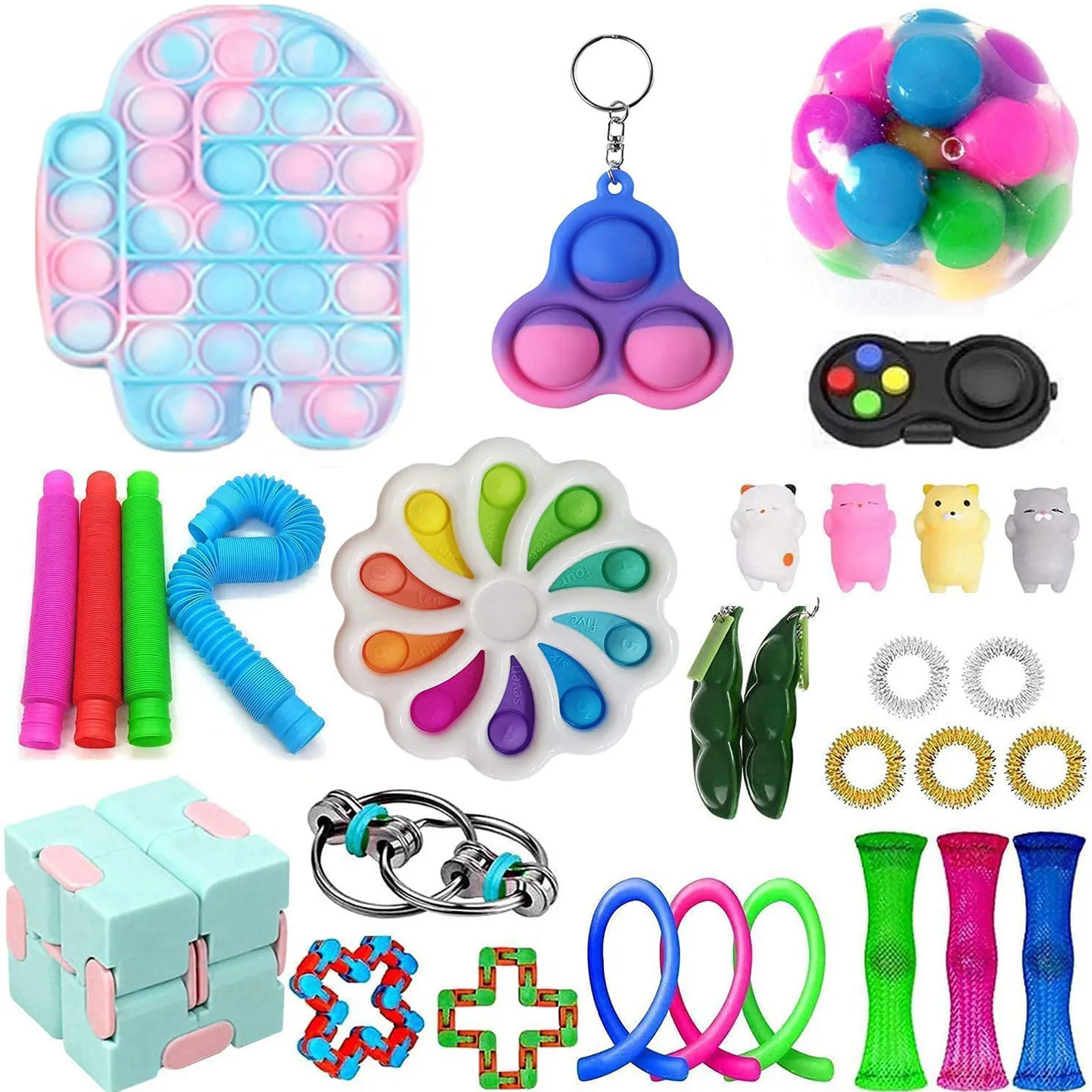 Surprise Fidget Kids Toys Box Push Pop Bubble Toy Sensory Christmas Mix 