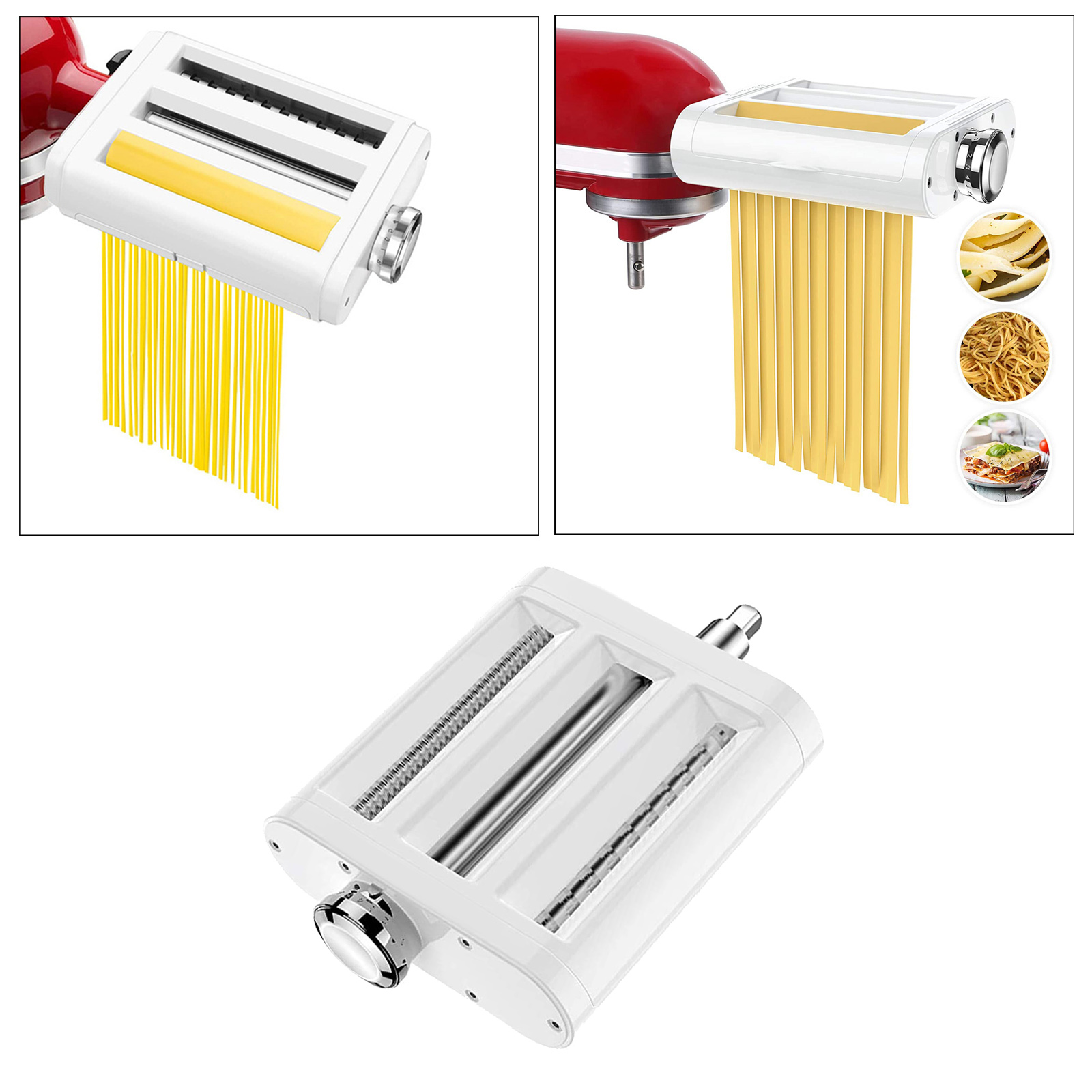 3 in 1 Pasta Maker Attachment for  Mixer Pasta Roller Sheet Attachment Washable for Kitchen Restaurant