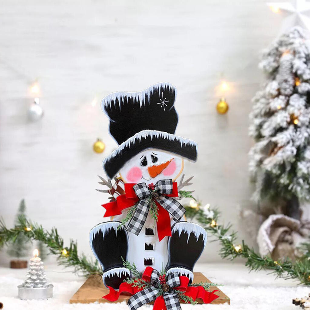 Santa Claus Figurines Collectible Figurine Christmas Snowman Ornament for Navidad Fireplace