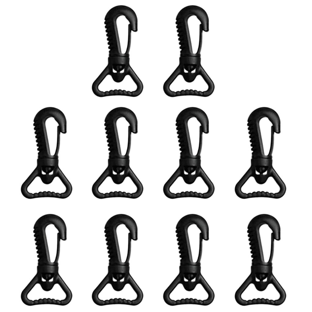 10 Pieces Scuba Diving Dive Plastic Swivel Spring Snap Hook Clip Fits 25mm/1 inch Webbing Strap Lanyard Accessories