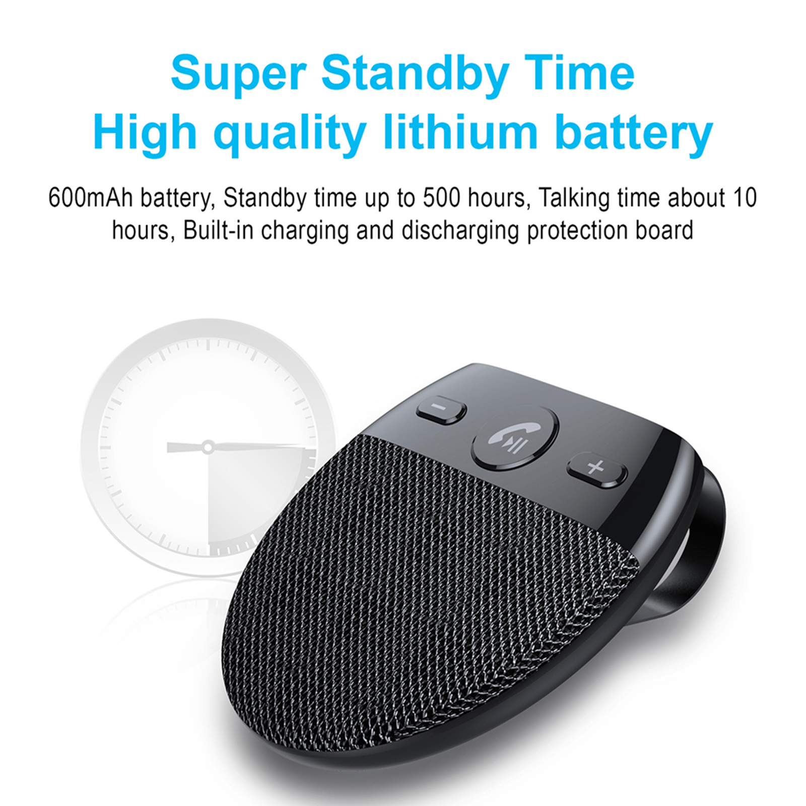 Bluetooth Car Speaker Receiver on Sun Visor Music Player Clear and Loud Sound Noise Reduction for Handsfree Calling