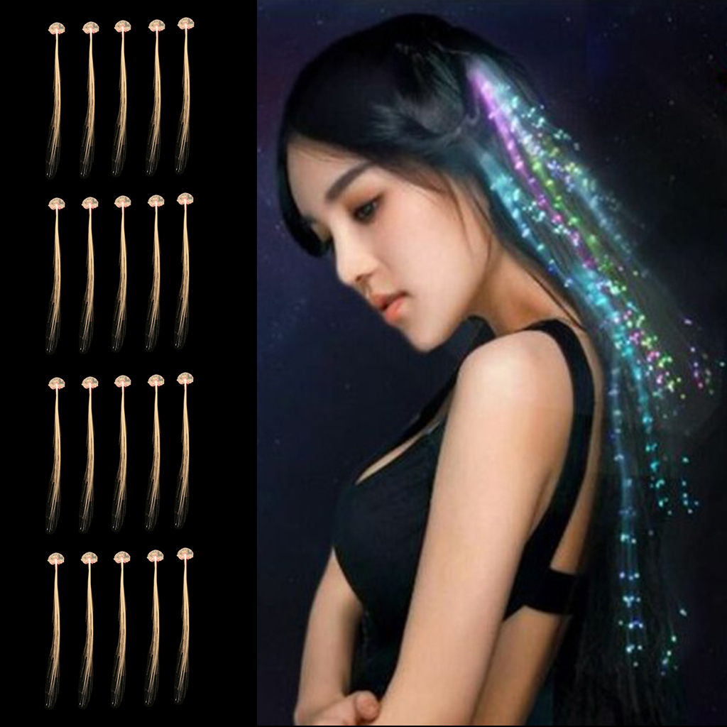 20pcs LED Hair Braid Flashing LED Light Toy Child Adult Fiber