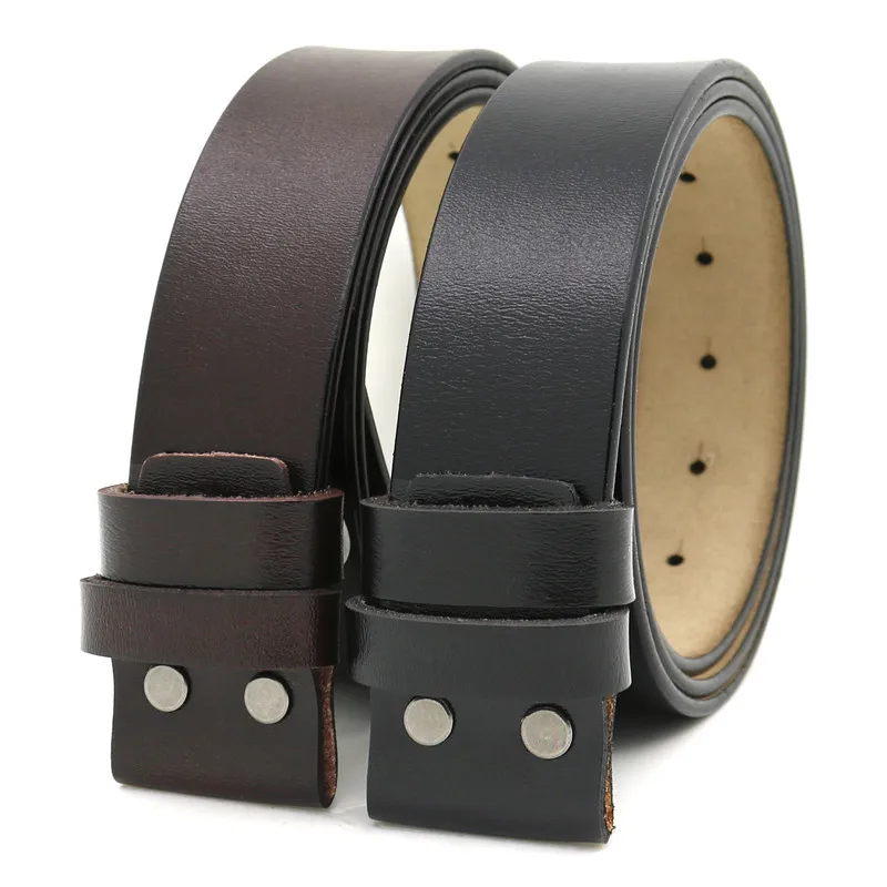 cowboy belt Men Belt No Smooth Buckle Belts Body Accessories Without Buckle 3.8cm Width Black Brown mens brown leather belt