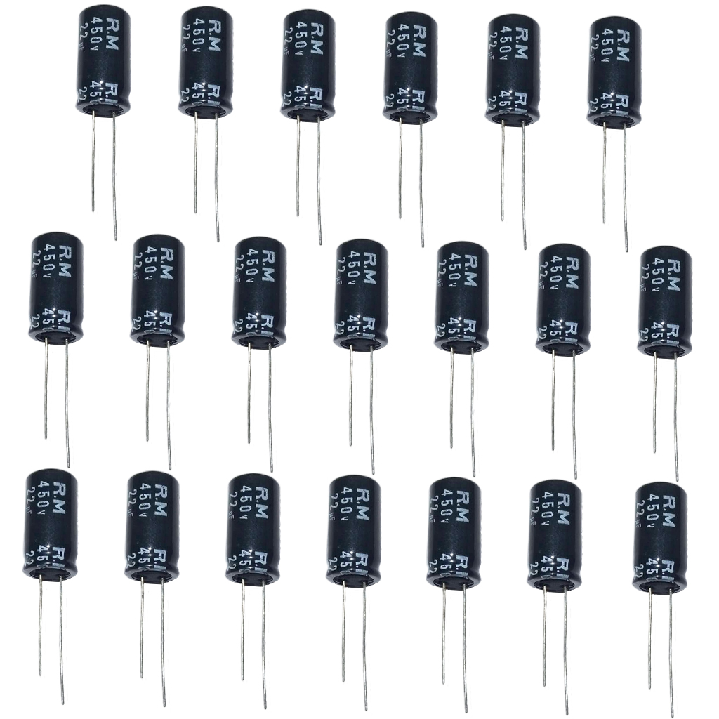 20x Aluminum Electrolytic Capacitor 85 Degree Polarized Capacitors 22uf 450V Fit for Tube Amplifier Car Vehicle