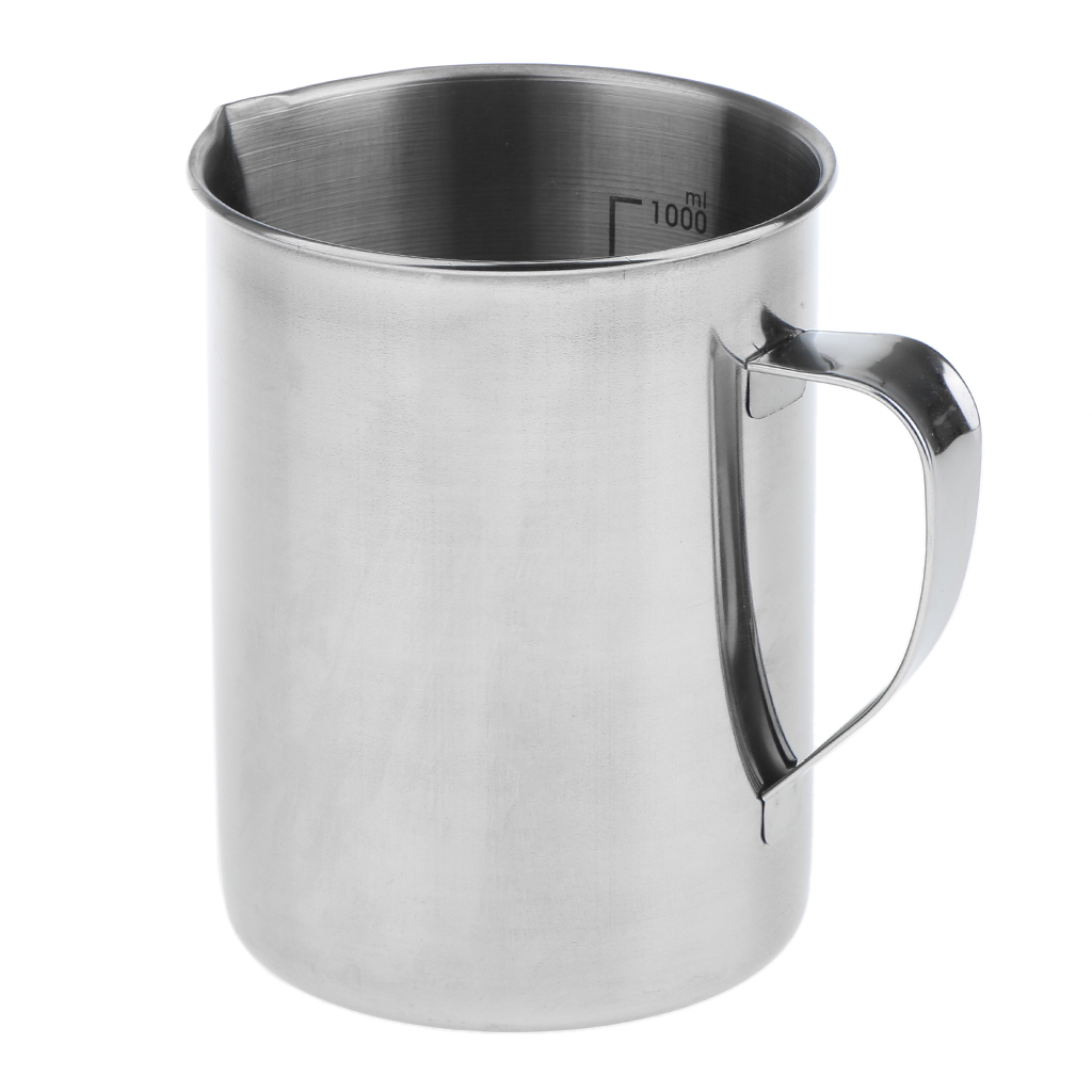  Stainless Steel Kitchen Lab Handle Water Liquid Measurement Cup Mug Modern A+++