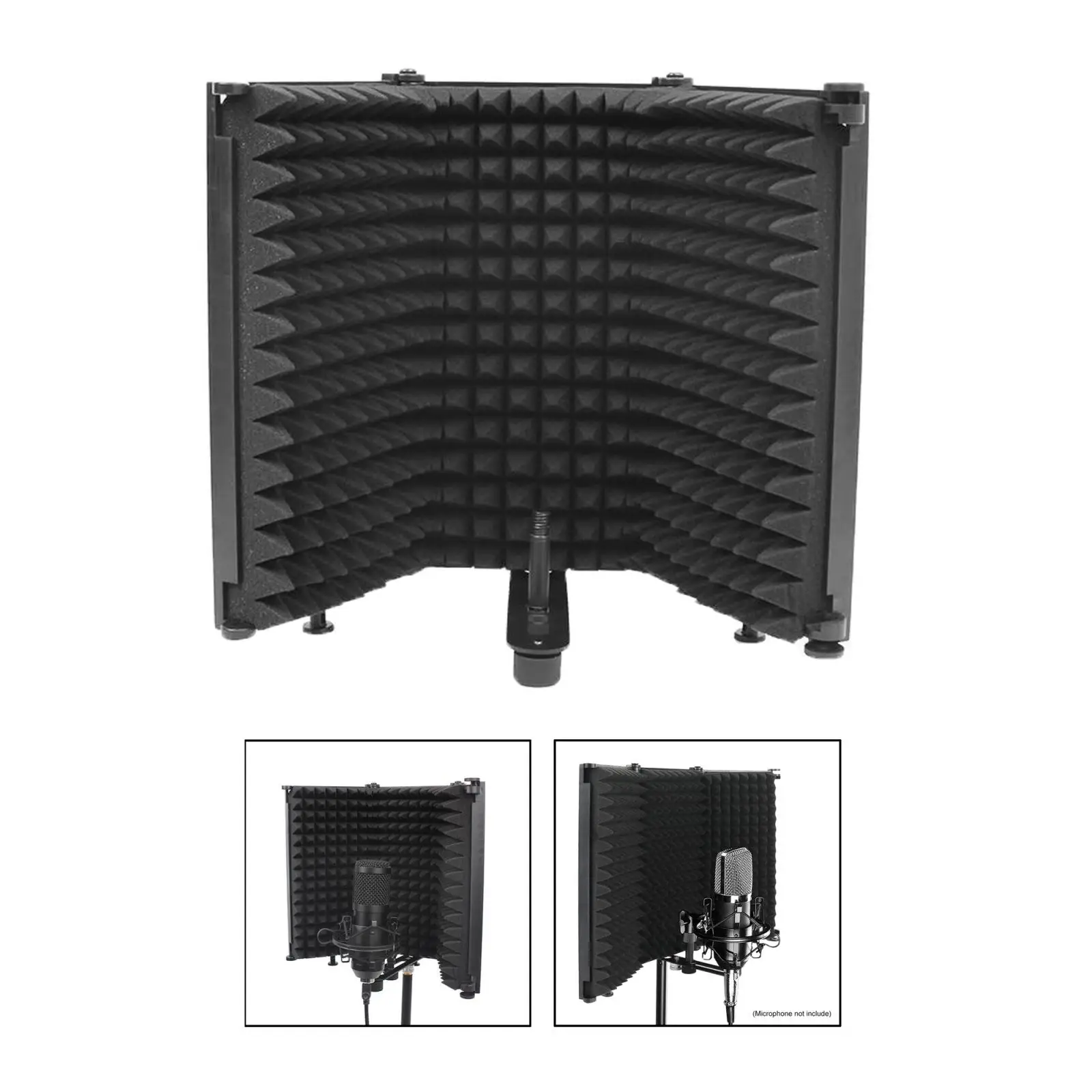 3Panel Microphone Isolation Shield Vocal Recording Microphone Isolation Shield Panel Soundproofing Panel for Home Office Studio