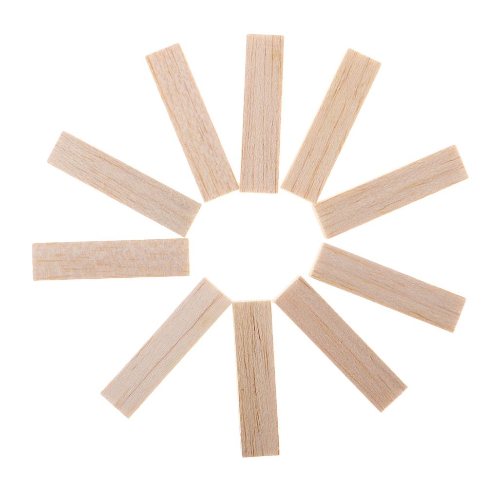 10x Square Unfinished Balsa Wood Stick Wooden Dowel Rod Block for Kids Model Making DIY Craft Home Party Decoration 50/80mm