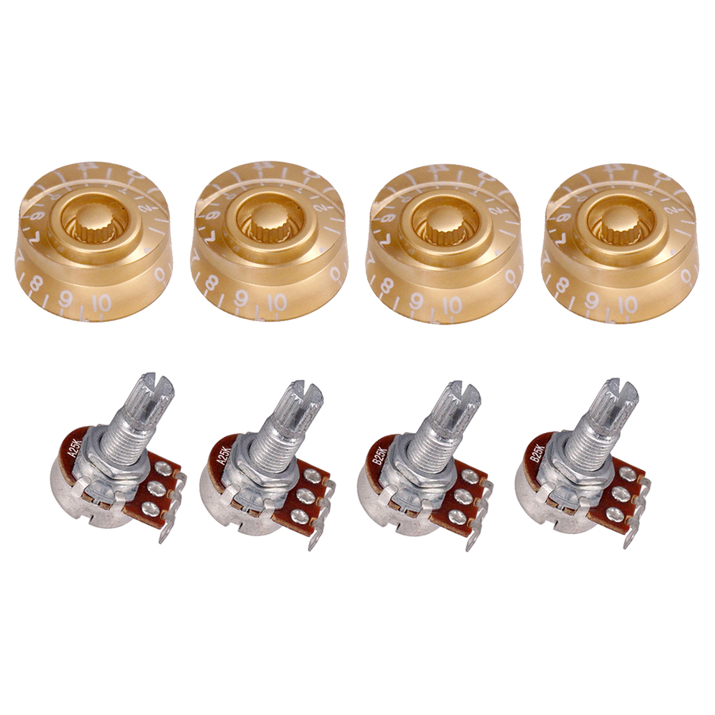 Guitar Speed Control Knobs Potentiometer 25K Combo 18mm Long Split Shafts