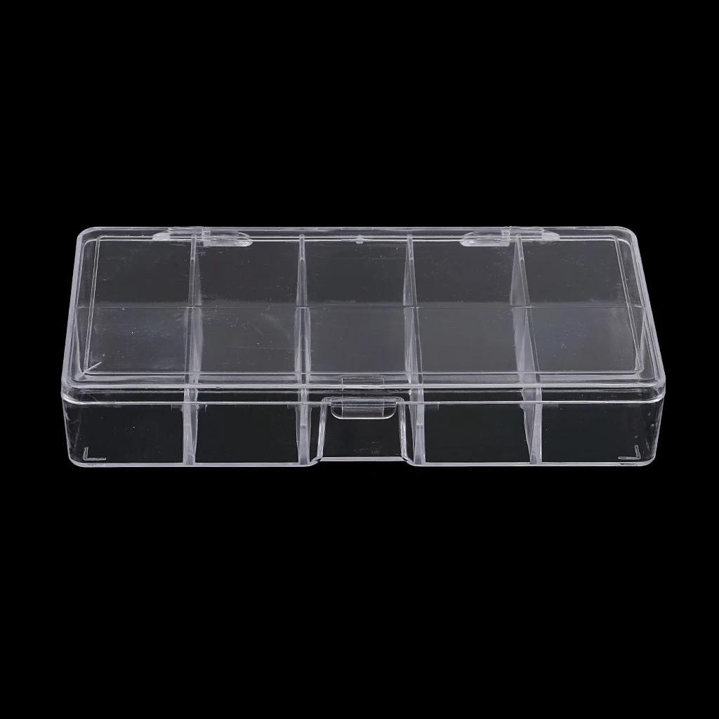 1 Piece Rectangle 10 Grid Plastic Box Storage Containers Holder For Jewelry