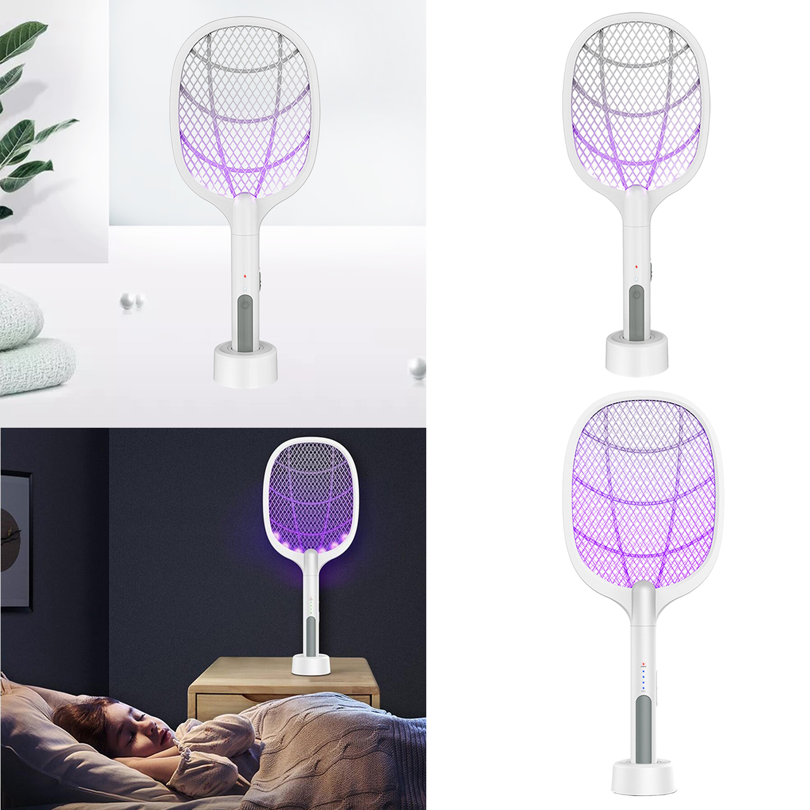 Home Electric Bug Zapper Insect Killer Fly Swatter 3000 Volt USB Charging