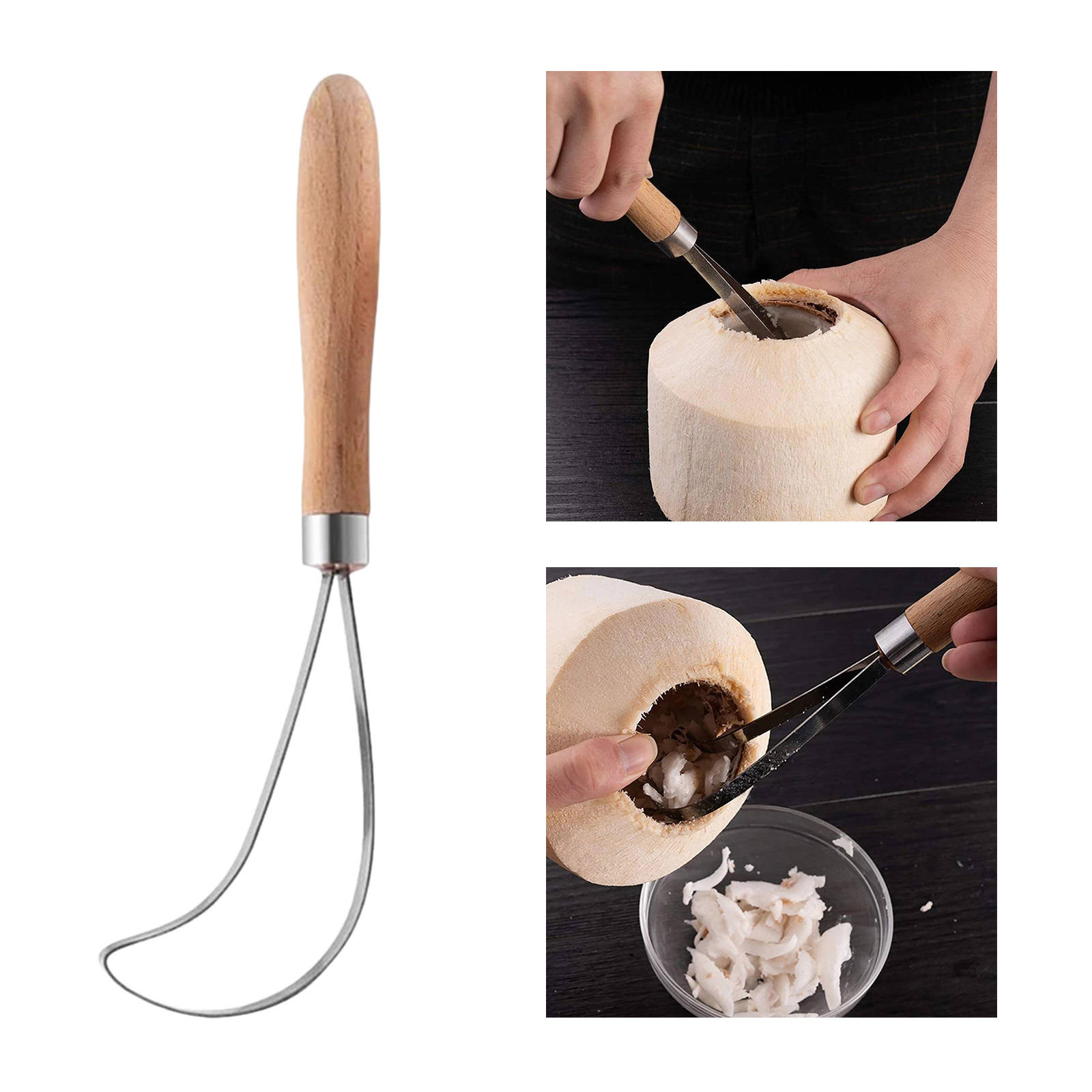 Handheld Coconut Shaver, Clean Practical Portable Metal Scaler Sculpting Tools, Slicer for Kitchen Sculpture Coconut Pottery