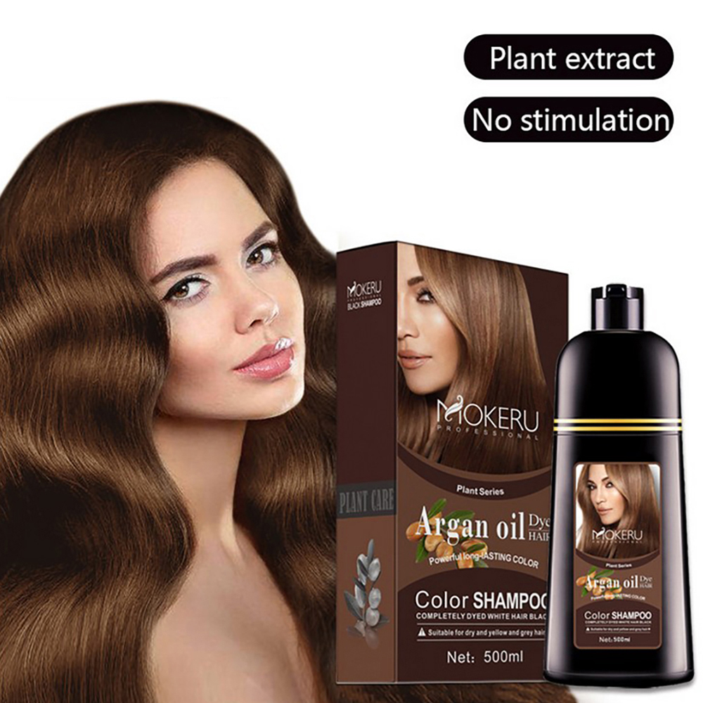 Best of 500ml Essence Black Hair Dye Shampoo Covering Hair Permanent Hair Color Dye Shampoo Natural Argan Oil Essence Instant Reviews & Tips