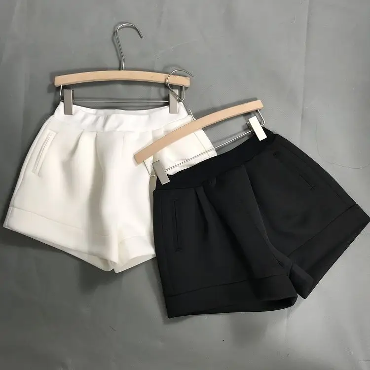 womens clothing SuperAen 2021 Space Cotton Shorts Women's White Summer and Autumn Wear Casual Loose Big Size Black Wide Leg Shorts cargo shorts