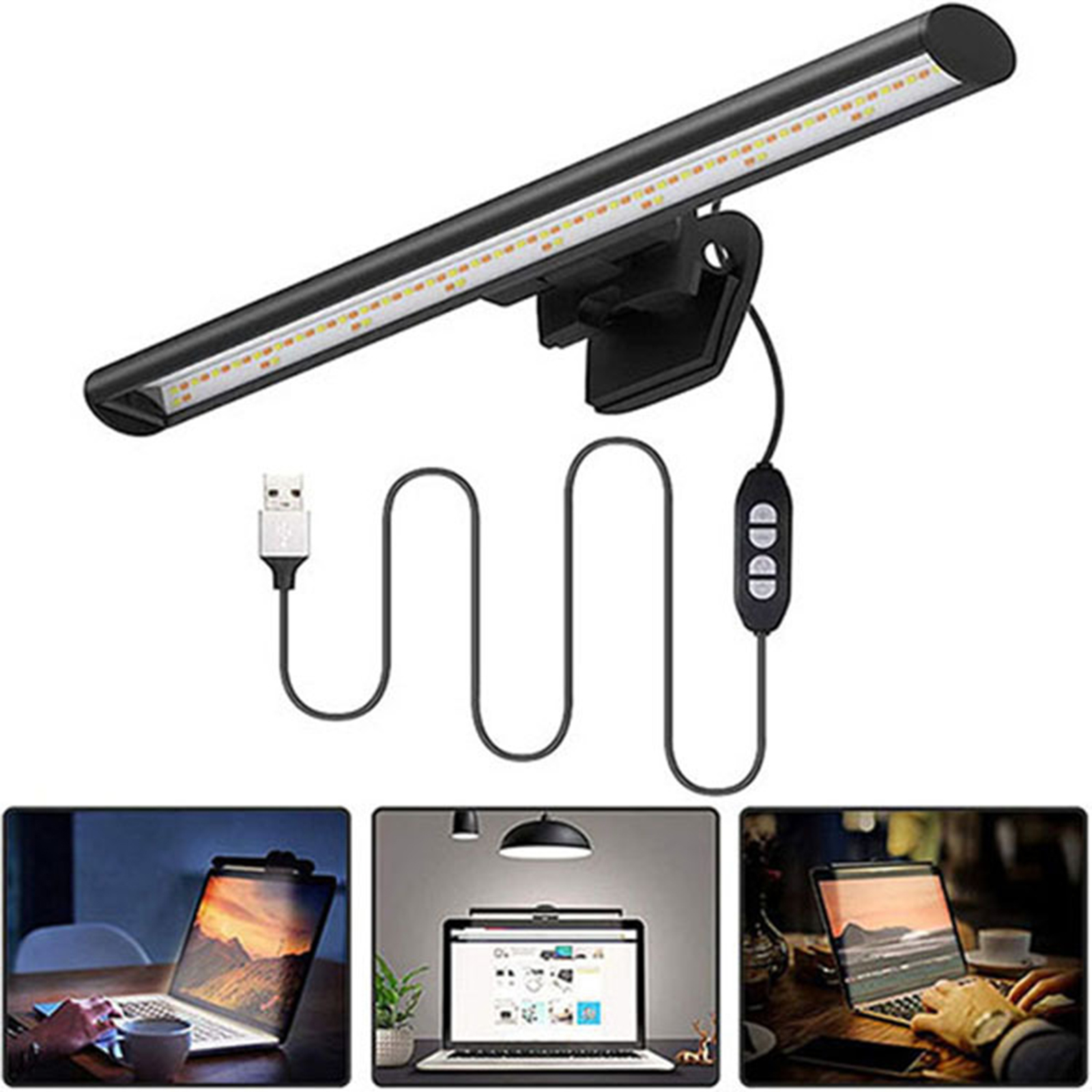 Computer Monitor Light USB Powered Desktop PC LED Screen Lamp Bar Dimmable E-reading Adjustable Home Bedroom Closet Cabinet