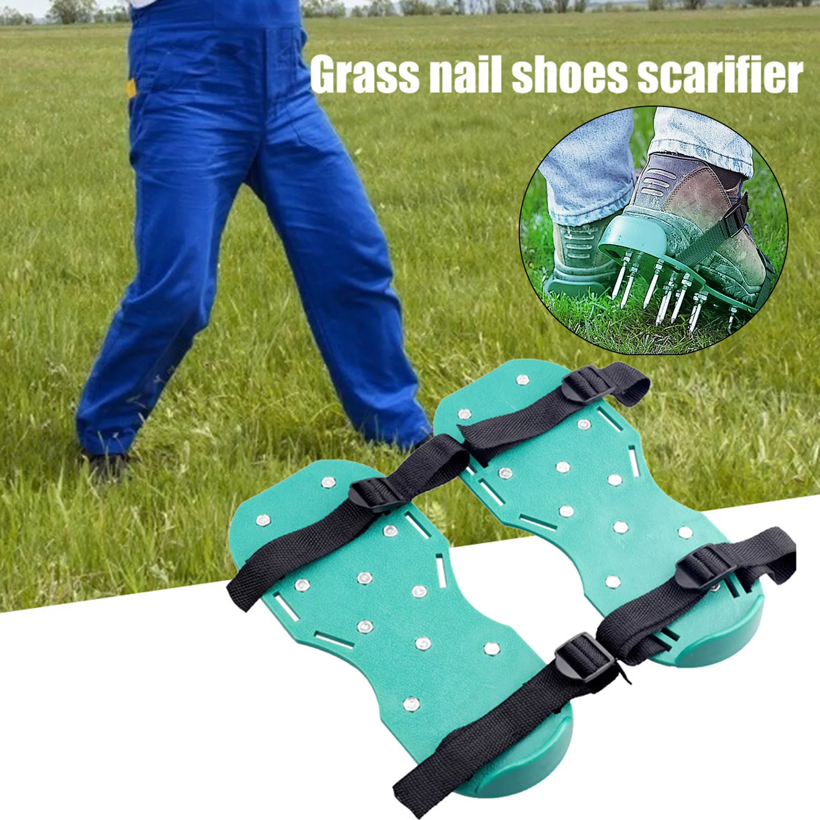 Lawn Aerator Shoes, with Adjustable Straps Heavy Duty  Aerating Sandals, One Size Fits All & Easy to Use for Yard Patio Garden