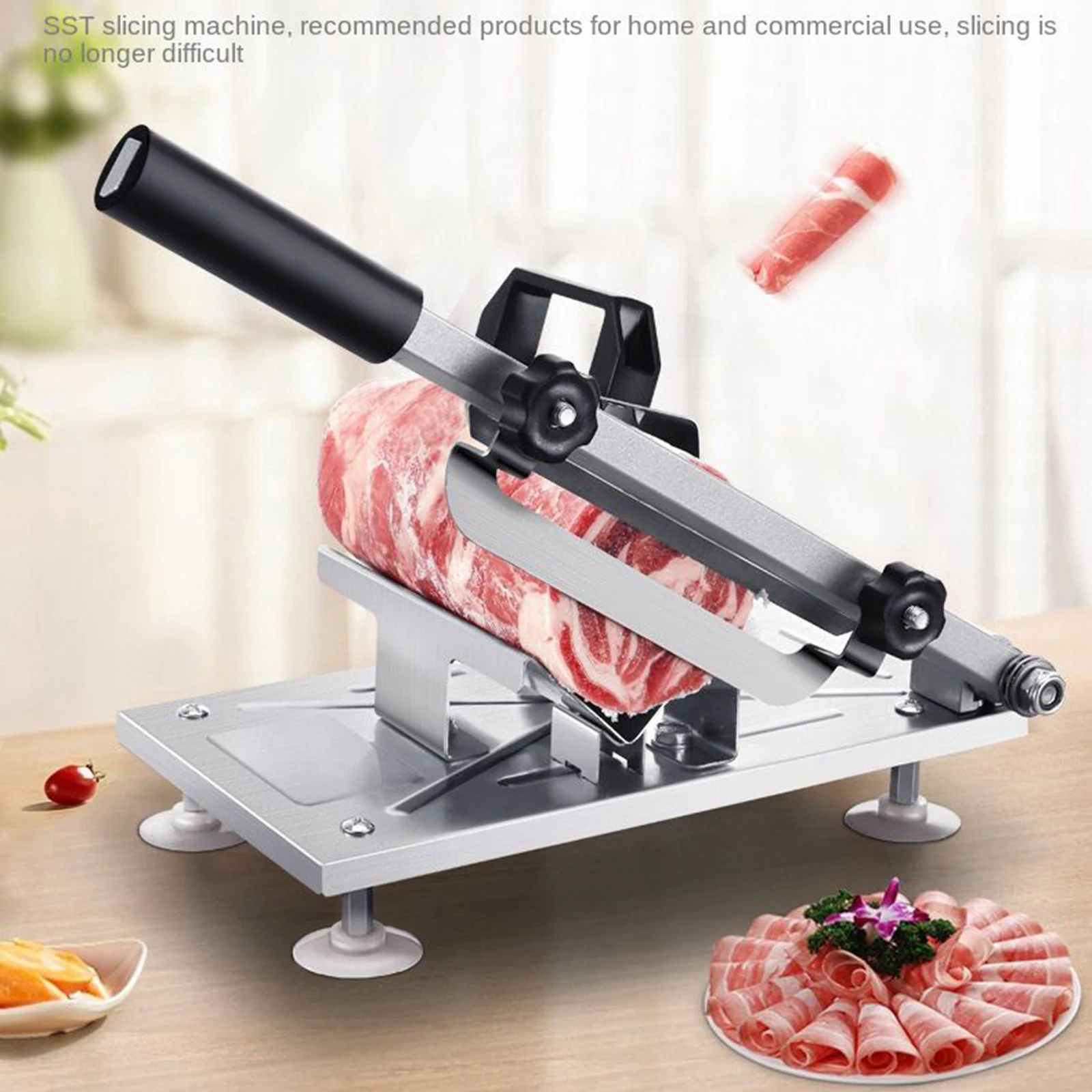 Household Manual Lamb Slicer Frozen Meat Cutting Machine Beef Herb Mutton Rolls Cutter