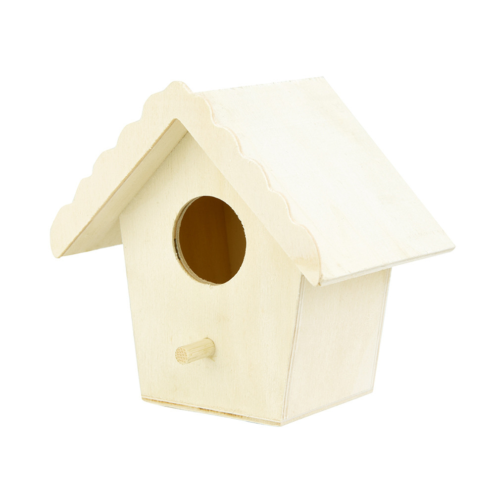 Title 2, Creative Wooden Bird House With Hanging Rope Ho...