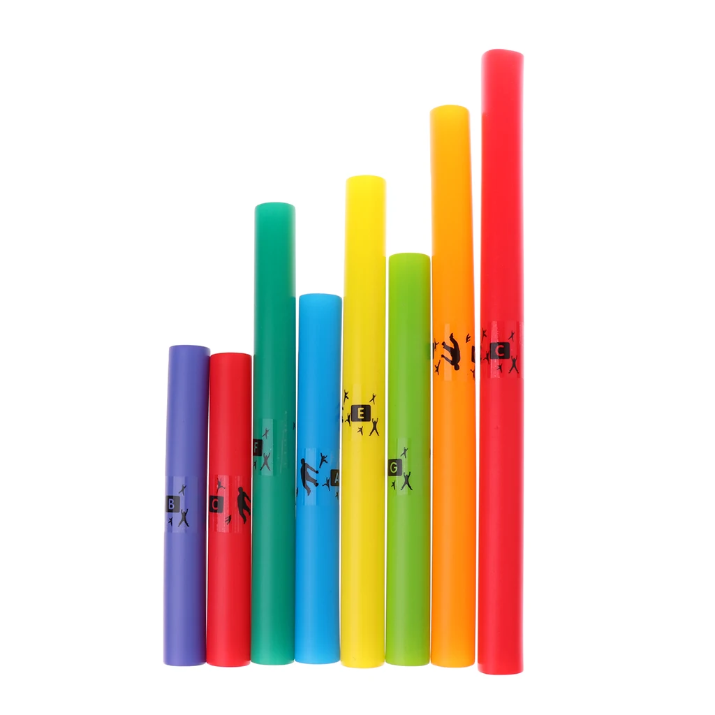 Plastic Exquisite Colorful Music Tuned 8-notes C Major Diatonic Scale Set C` D E F G A B C`` for Children Percussion Instruments