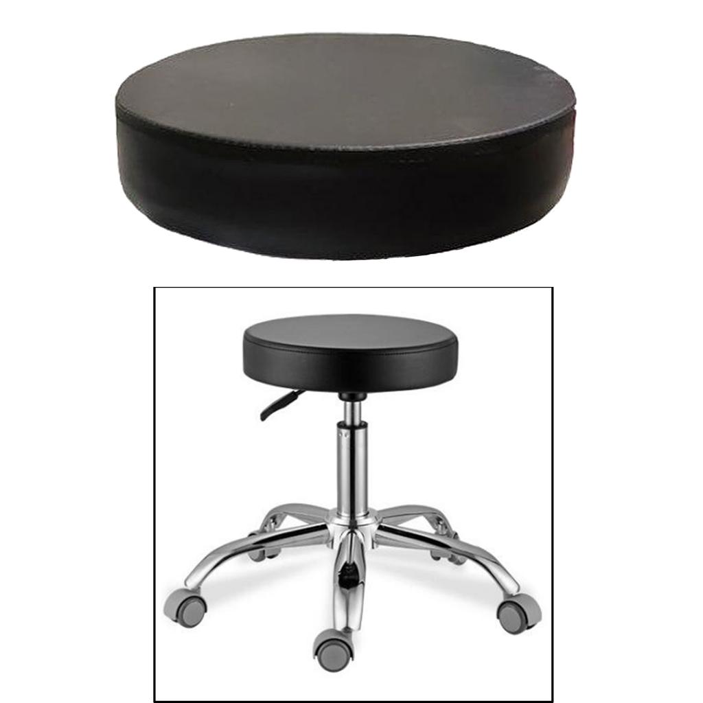 Standard PU Leather Bar Stool Replacement Cushion Round Standard Chair Seat, Black